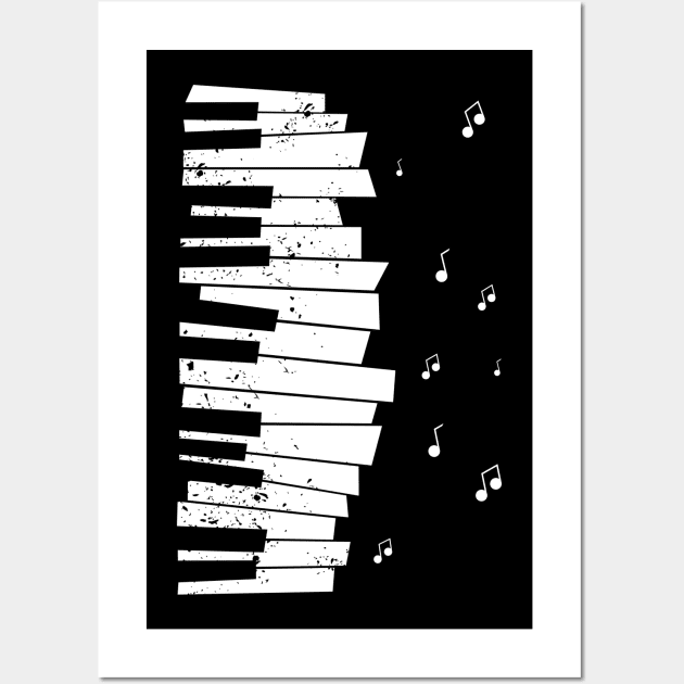 Piano keys and notes Wall Art by Franja